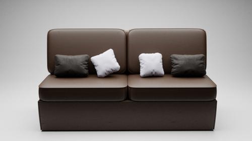 Armless Couch With Pillows preview image